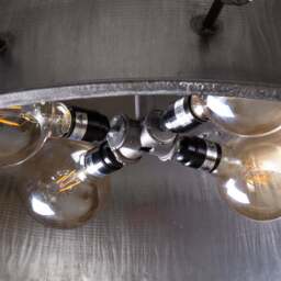 Large Round Steampunk Ceiling Light Fixture - thumbnail 2