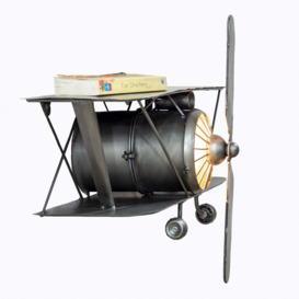 Propelled Biplane Wall Shelf with Light - thumbnail 2