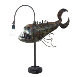 Steampunk Fish Table Lamp - thumbnail 1