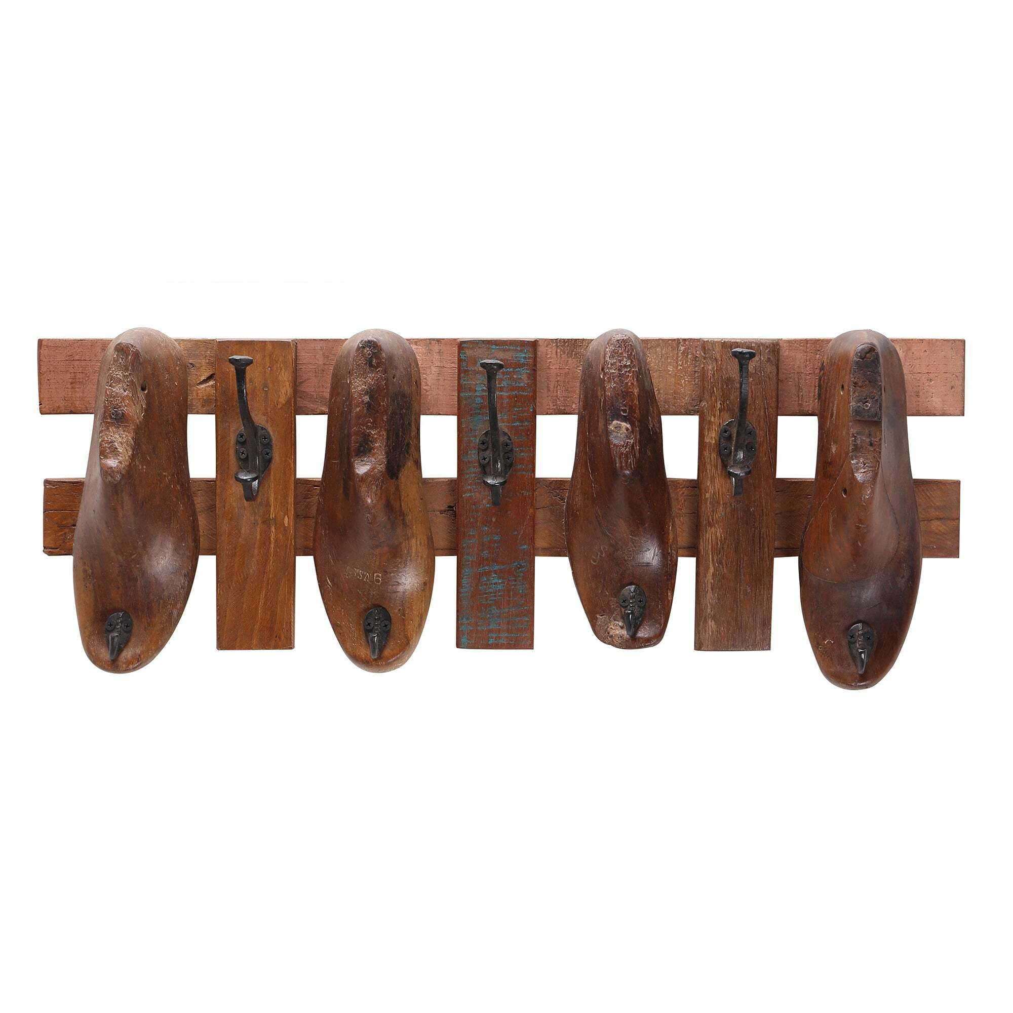 Coat Rack made from 4 Antique Shoe Moulds - image 1