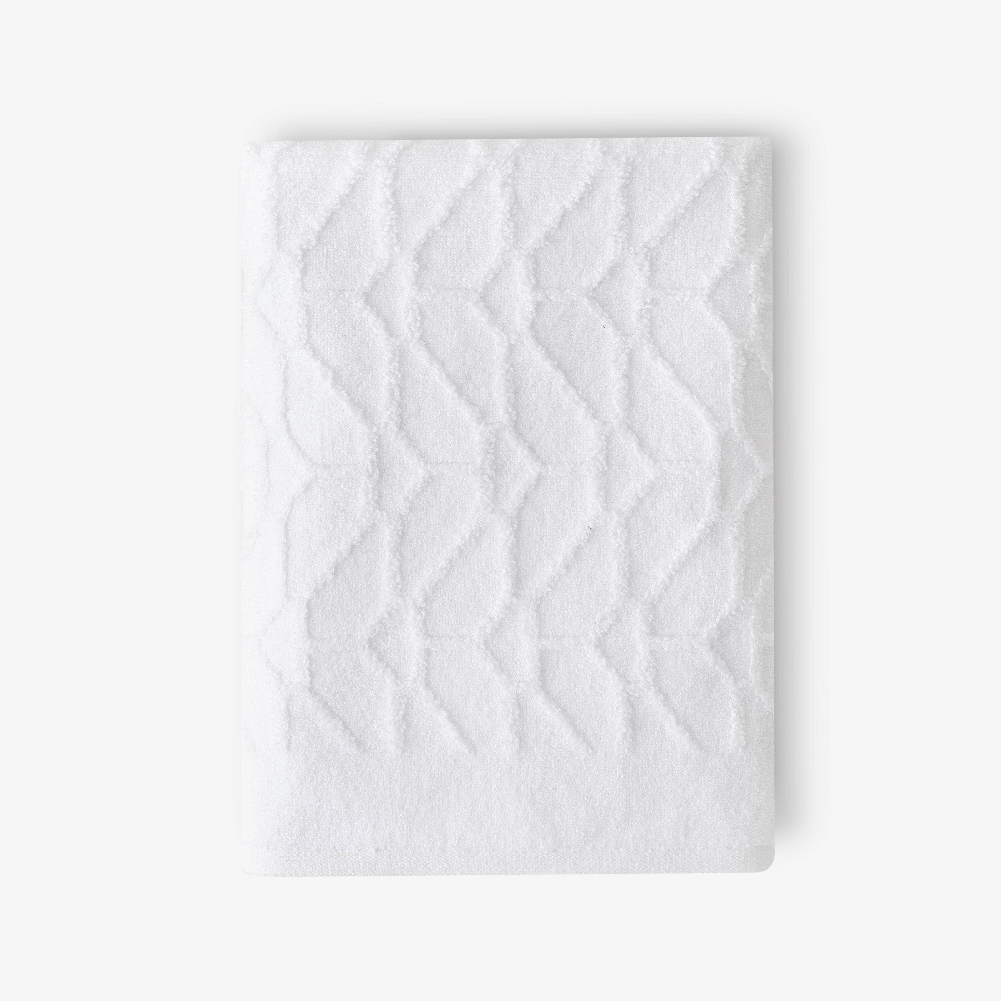 Harry Jacquard 100% Turkish Cotton Bath Towel, White