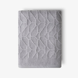 Harry Jacquard 100% Turkish Cotton Bath Towel, Grey