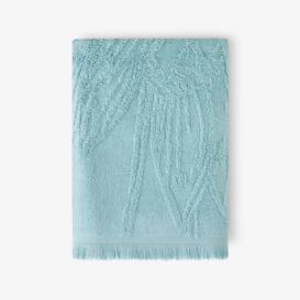 Barbara Jacquard Fringed 100% Turkish Cotton Bath Towel, Light Blue