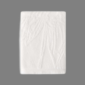 Barbara Jacquard Fringed 100% Turkish Cotton Bath Towel, Off-White