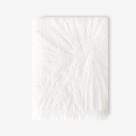 Barbara Jacquard Fringed 100% Turkish Cotton Hand Towel, Off-White