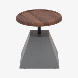 Anders Concrete Look Side Table, Wood