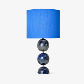 Trenza Ceramic Table Lamp, Blue