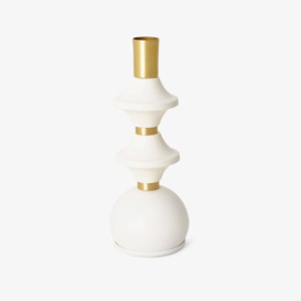 Bead Candleholder, Brass - Off-White