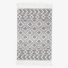 Sullivan Handwoven Geometric Rug, Black - White, 80x150 cm