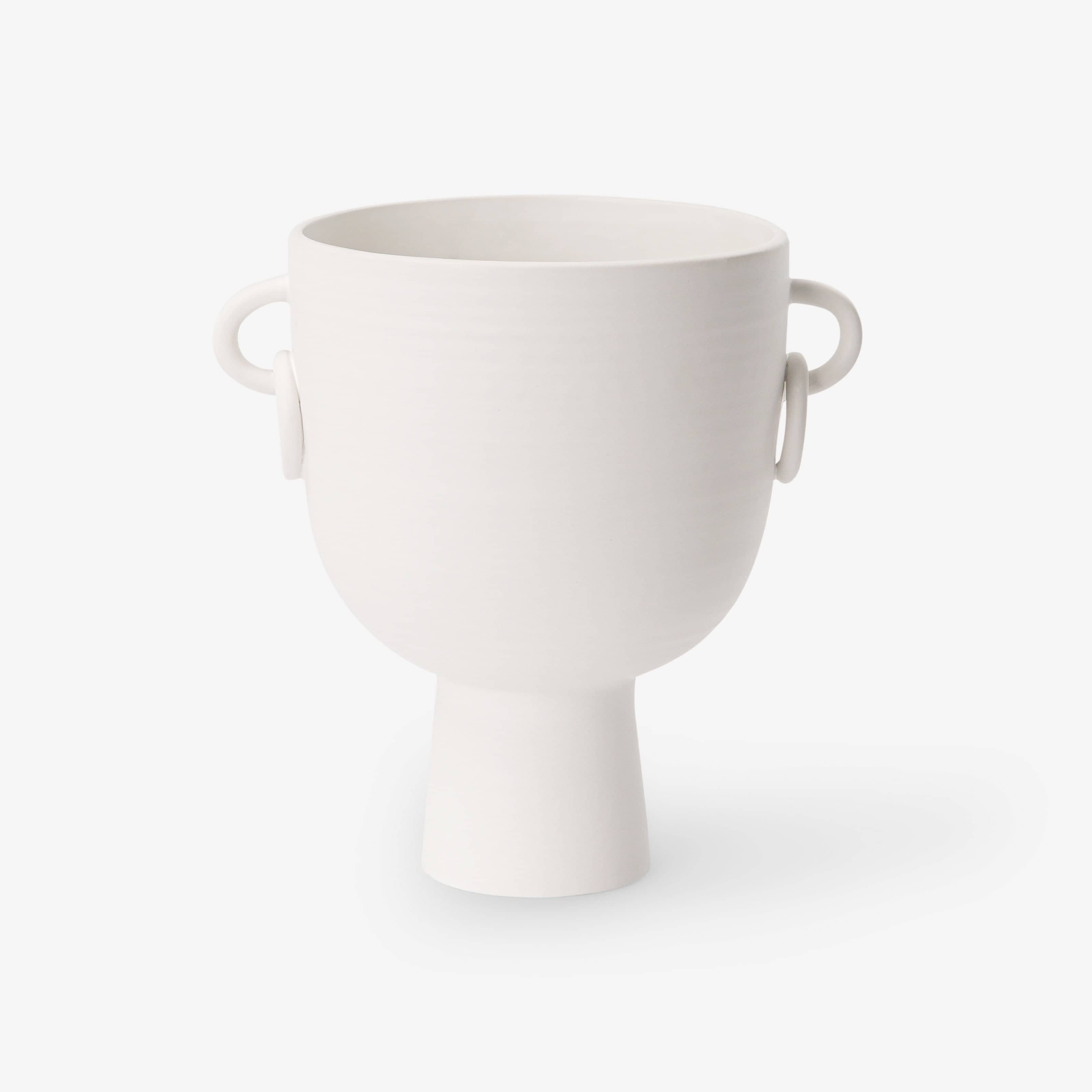 Branksome Ceramic Vase, White, S