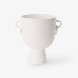 Branksome Ceramic Vase, White, S