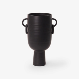 Branksome Ceramic Vase, Black, M