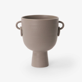 Branksome Ceramic Vase, Taupe, S