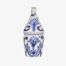 Mazarine Handpainted Vase, Cobalt - White, S