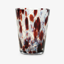 Brillante Hand-blown Vase, White - Brown, M