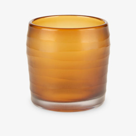 Arctic Wavy Rounded Glass Vase, Amber