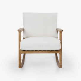 Rocky Beech - Linen Rocking Chair, White