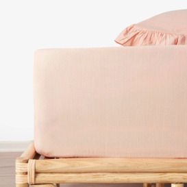 Ruby 100% Turkish Cotton Fitted Sheet, Powder Pink, King Size