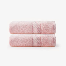 Aqua Fibro Set of 2 Extra Soft 100% Turkish Cotton Hand Towels, Pink