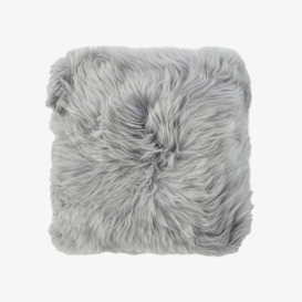 Follois Sheepskin Cushion, Grey, 40x40 cm