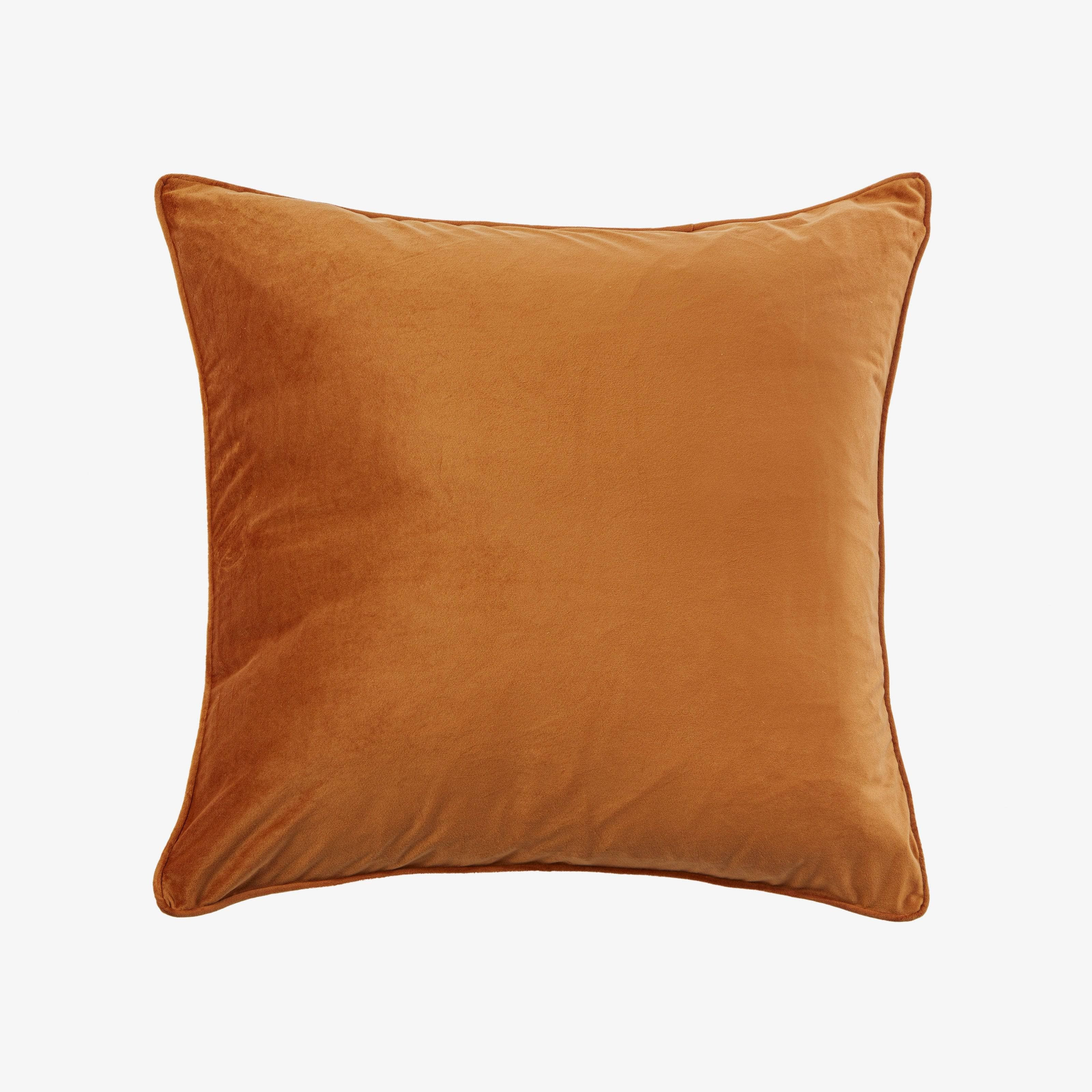Serica Velvet Cushion, Mint - Orange, 56x56 cm