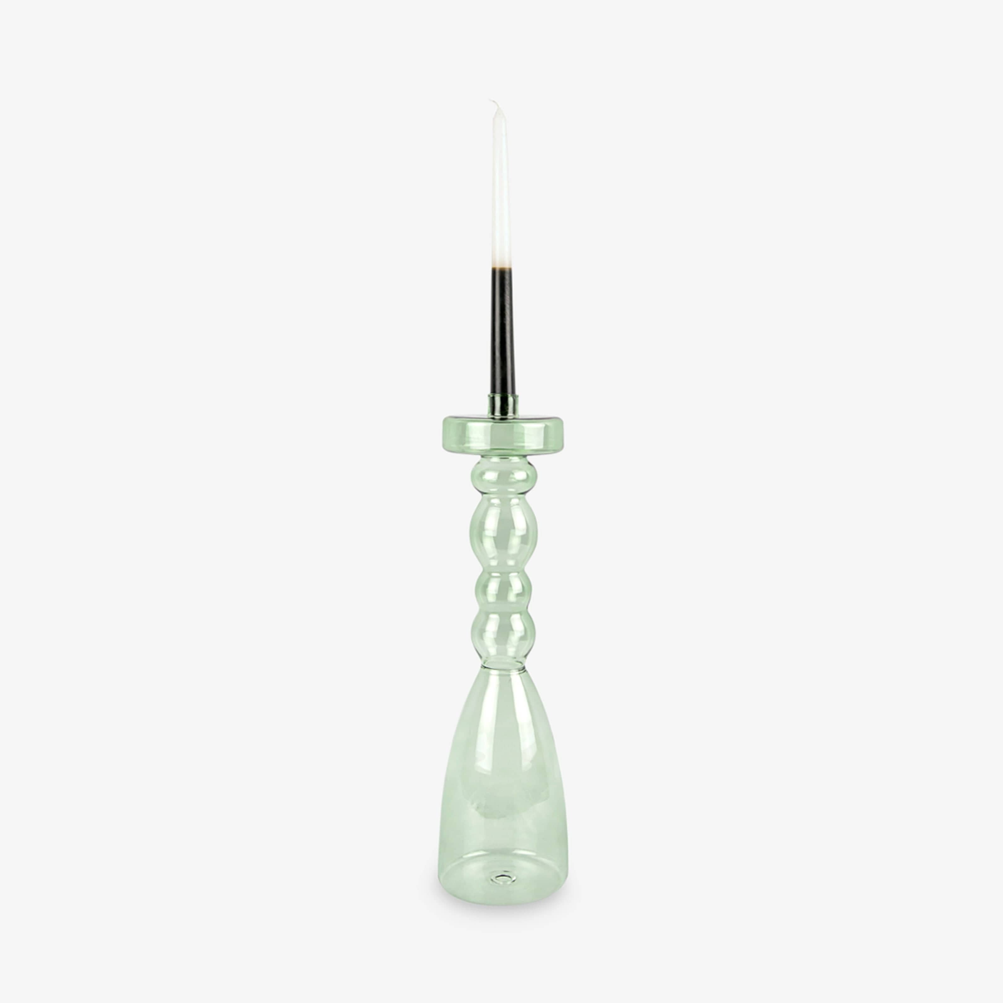 Ludou Candle Holder, Glass, Jungle Green, XL