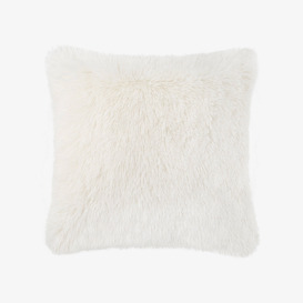 Cuddo Faux Fur Cushion Cover, Cream, 45x45 cm