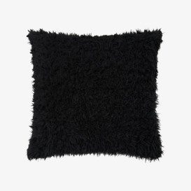 Cuddo Faux Fur Cushion Cover, Black, 45x45 cm