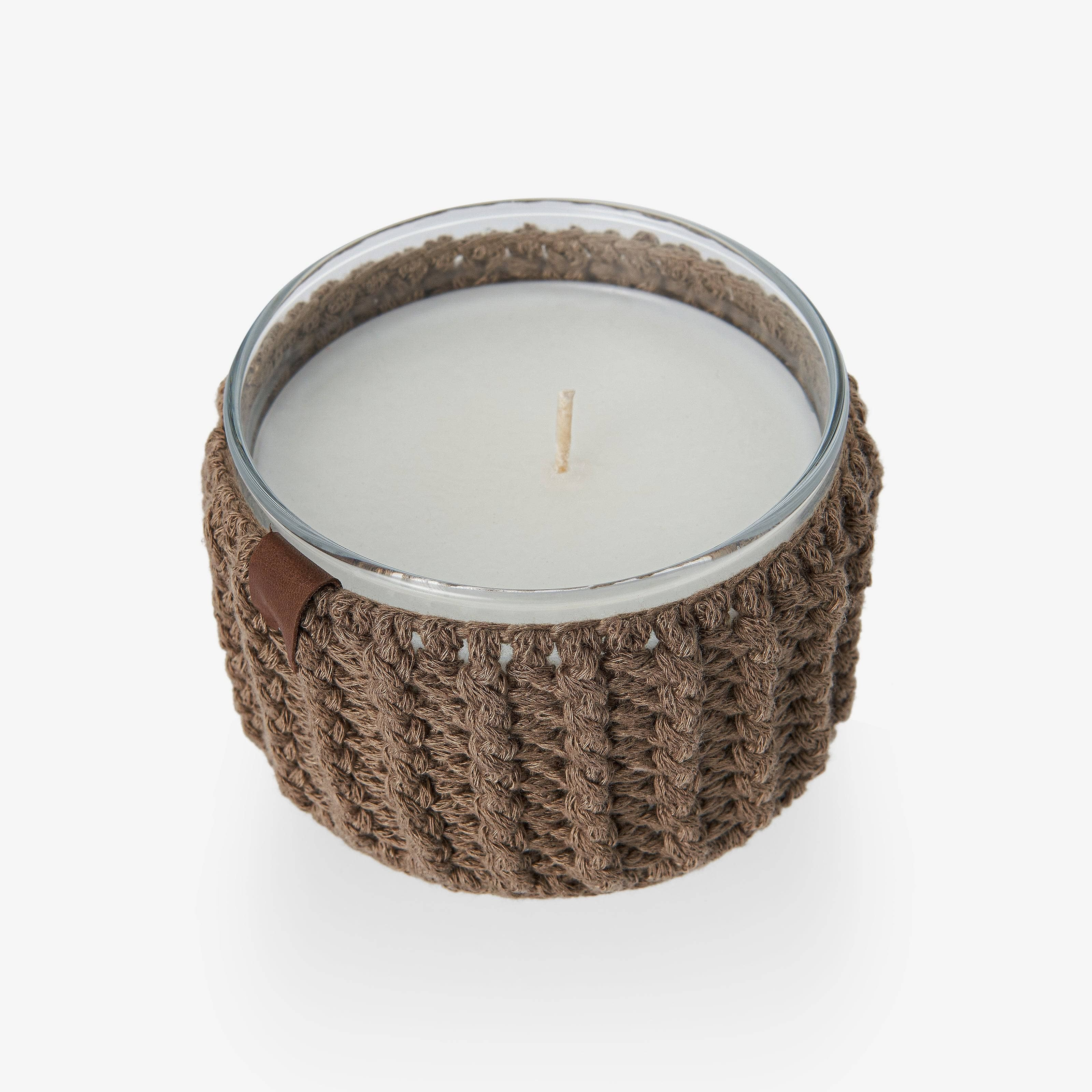 Hugga Knitted Candle, Brown, 300 g