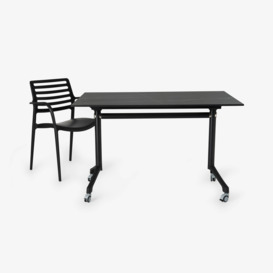 Marty Foldable Garden Table, Black