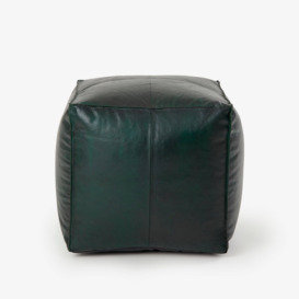 Vacanza leather pouffe, Green