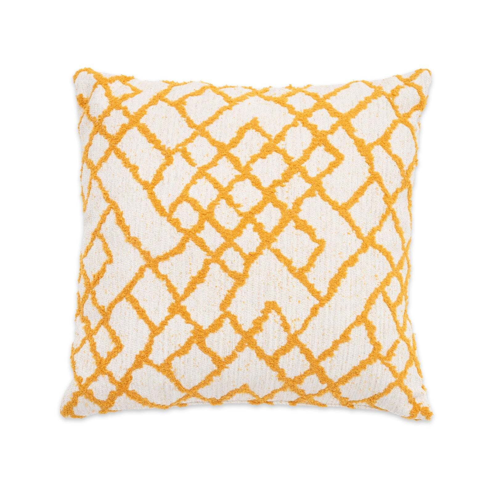 Diamond Geometric Cushion Cover, Yellow, 50x50 cm