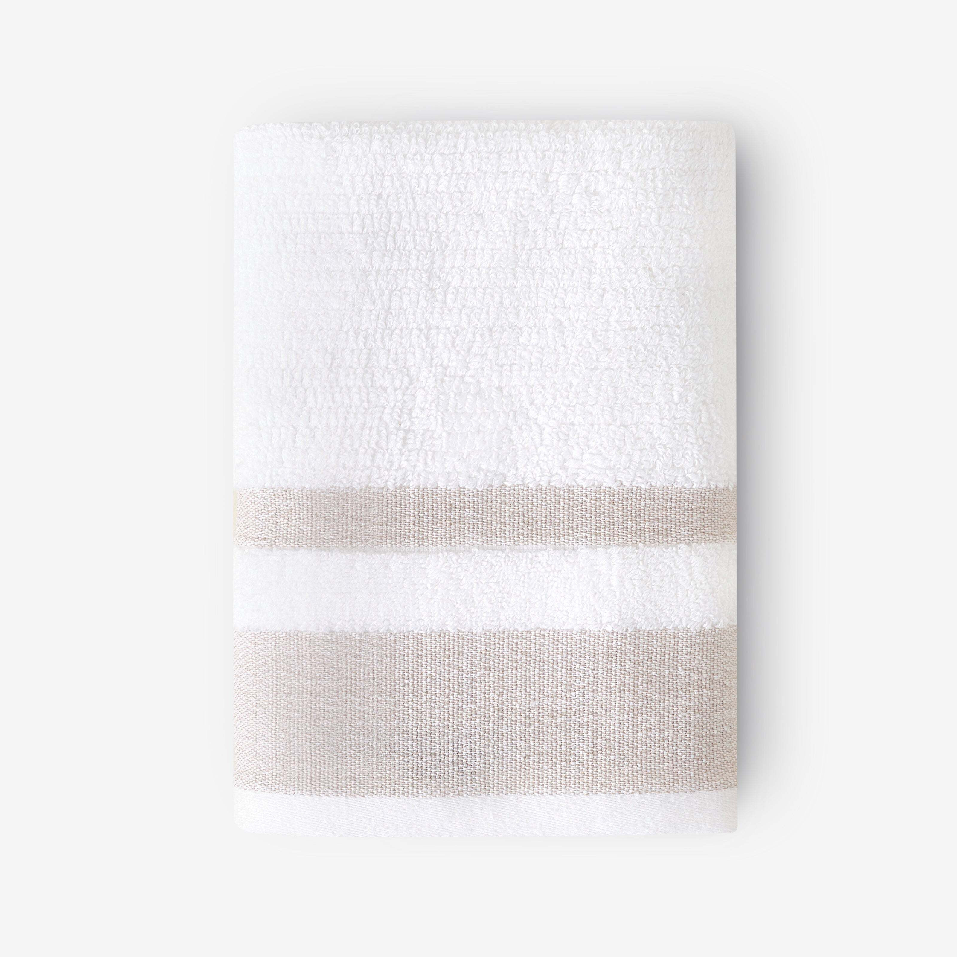 Charlotte Striped 100% Turkish Cotton Hand Towel, Beige