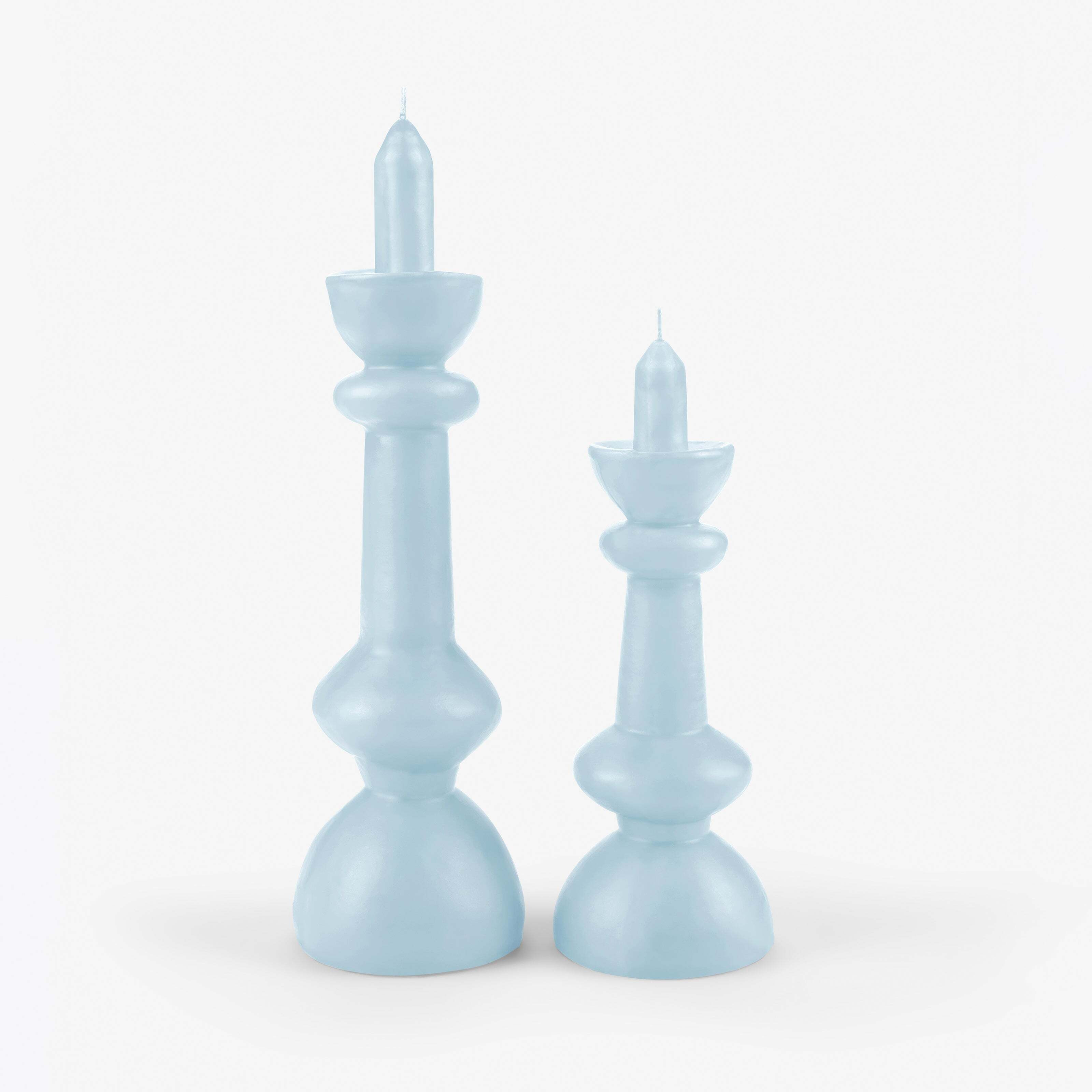 Magi Set of 2 Decorative Candles, Light Blue
