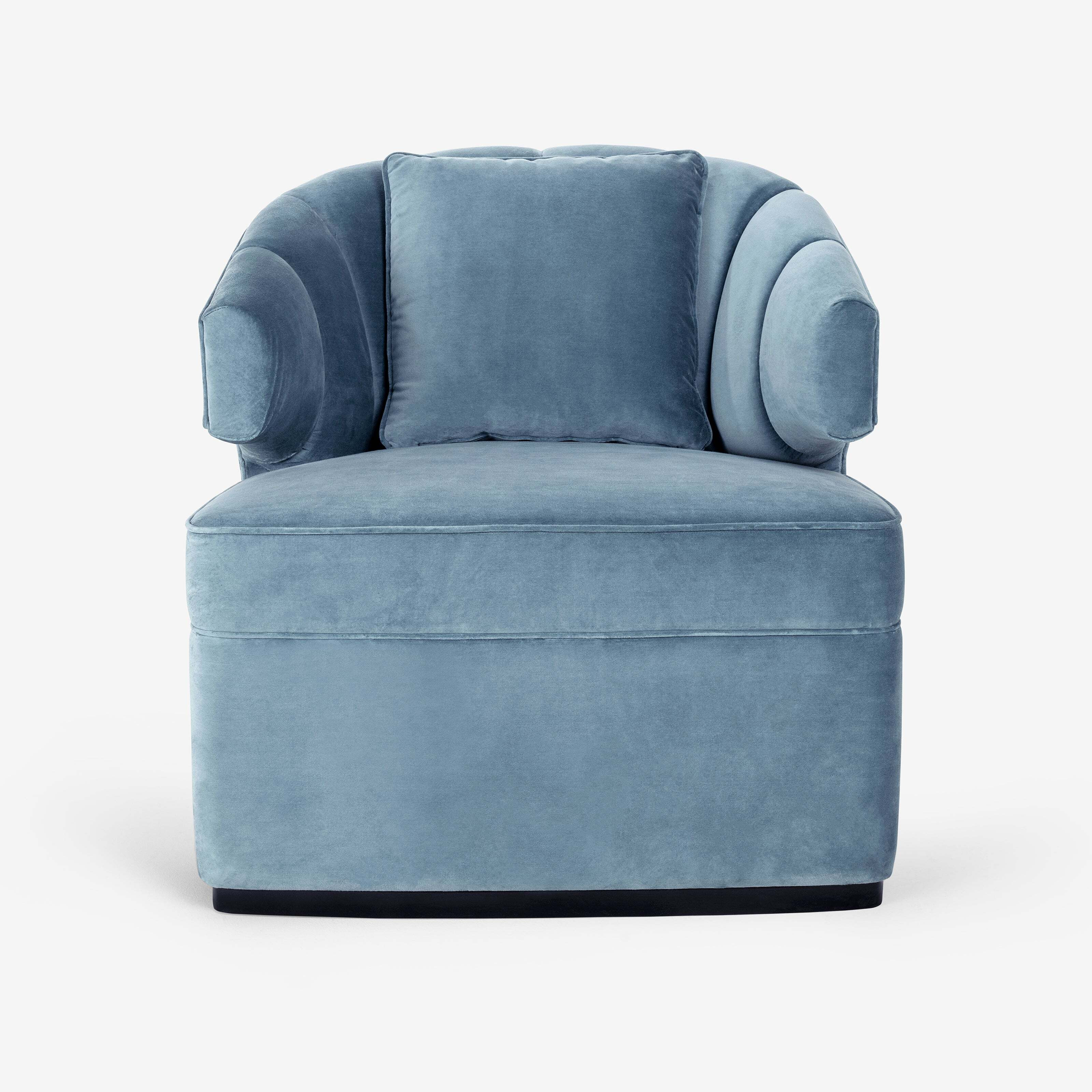 Forli Velvet Accent Chair, Baby Blue