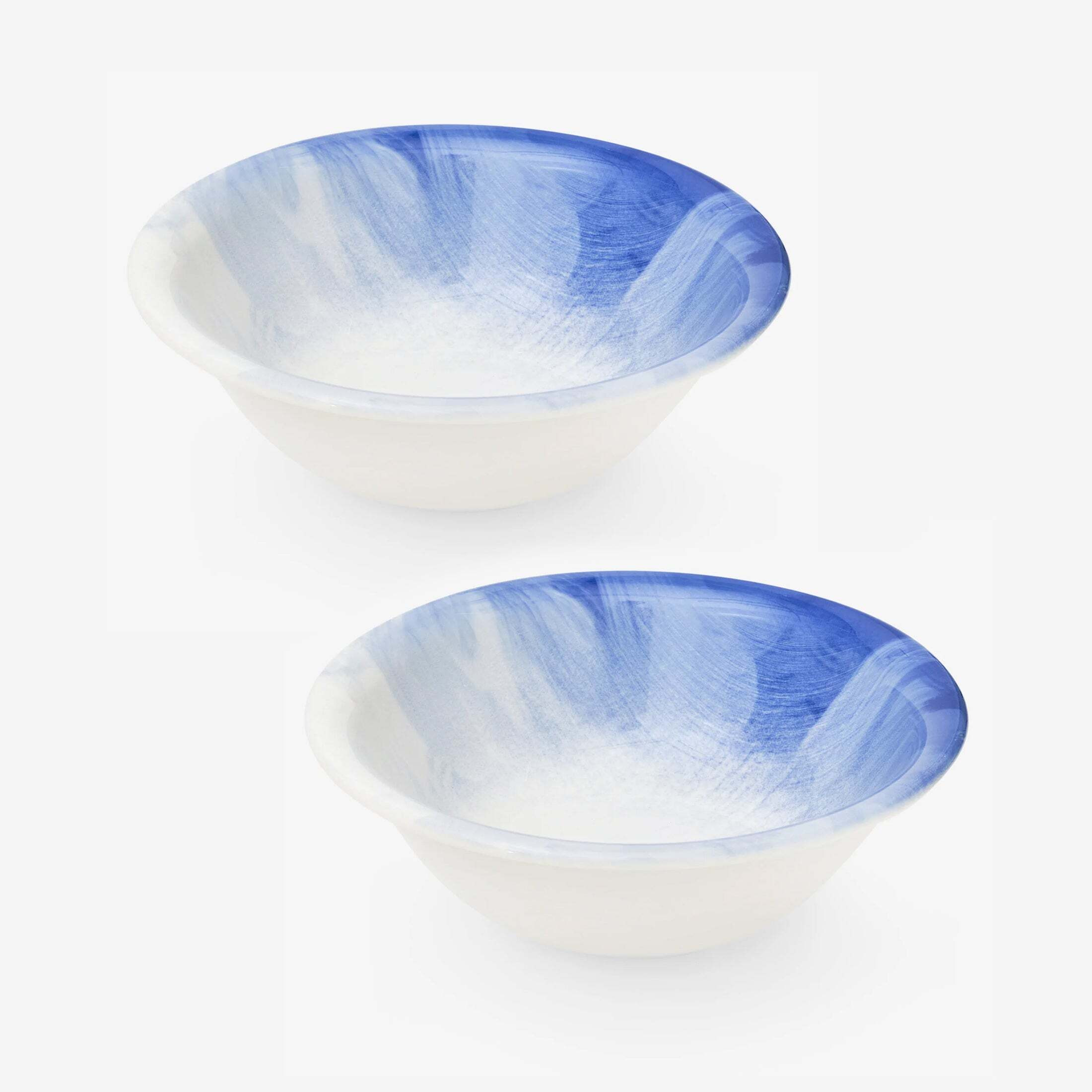 Lazare Set of 2 Salad Bowls, Blue - White