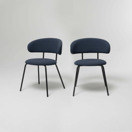 Scoop Dining Chairs, Dark Blue, Set of 2