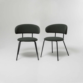 Scoop Dining Chairs, Dark Green, Set of 2