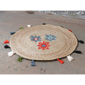 Small Handwoven Natural Rug 100cm
