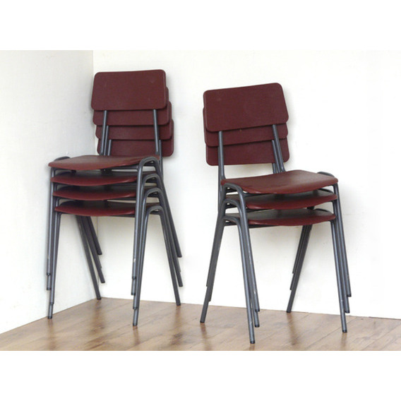 Retro School Chairs By Remploy Brown Medium