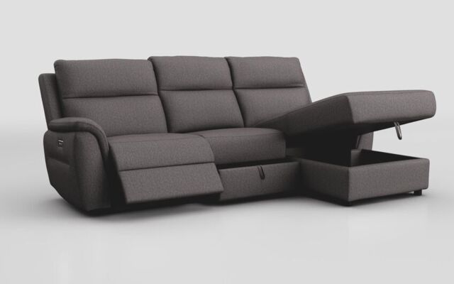 Sogliano 3 Seater Power Recliner Sofa With Drawer & Right Hand Facing Storage Chaise  - poltronesofà at ScS