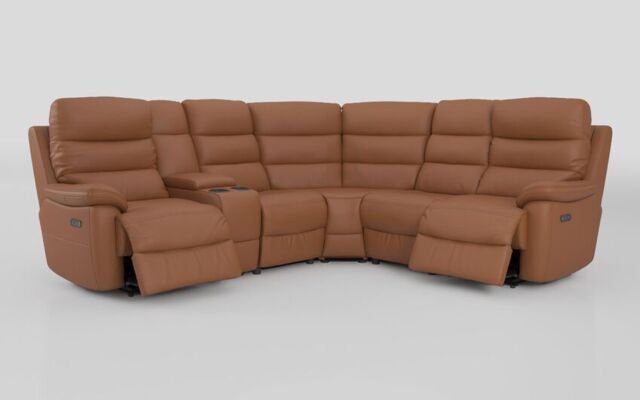 Ossett 2 Corner 2 Power Sofa with Left Hand Facing Console & Head Tilt - poltronesofà at ScS