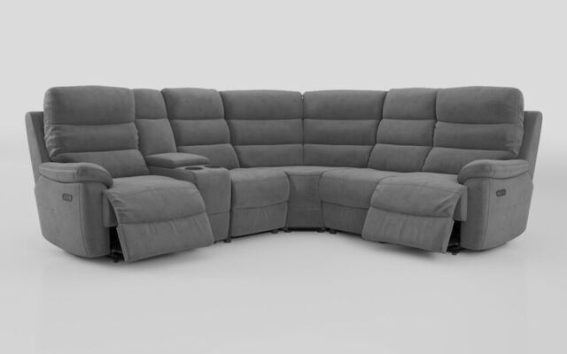 Ossett 2 Corner 2 Power Sofa with Left Hand Facing Console & Head Tilt - poltronesofà at ScS