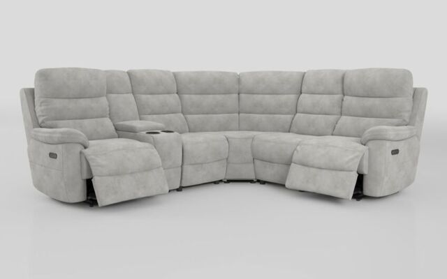 Ossett 2 Corner 2 Power Sofa with Left Hand Facing Console & Head Tilt - poltronesofà at ScS