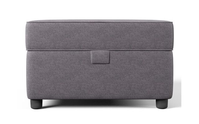 ScS Living Grey Sunny Fabric Storage Footstool