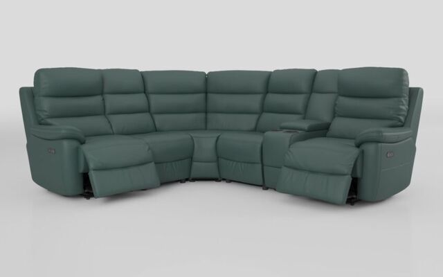 Ossett 2 Corner 2 Power Sofa with Right Hand Facing Console & Head Tilt  - poltronesofà at ScS