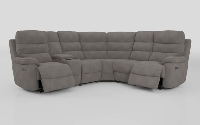Ossett 2 Corner 2 Power Sofa with Left Hand Facing Console & Head Tilt - poltronesofà at ScS