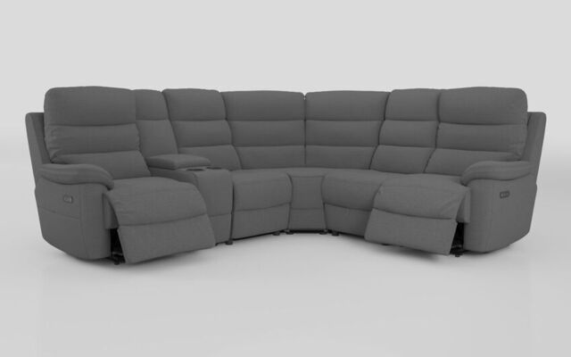 Ossett 2 Corner 2 Power Sofa with Left Hand Facing Console & Head Tilt - poltronesofà at ScS