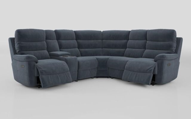 Ossett 2 Corner 2 Power Sofa with Left Hand Facing Console & Head Tilt  - poltronesofà at ScS