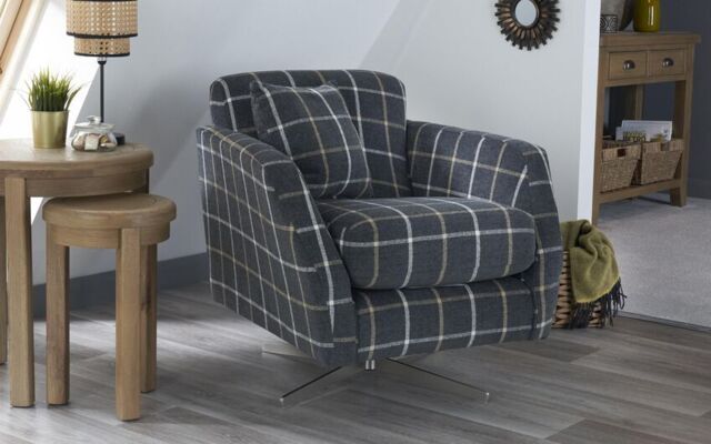 Theo Fabric Pattern Swivel Chair  - poltronesofà at ScS